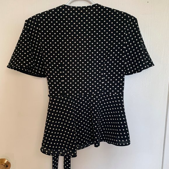 Monteau, polka dot wrap top, small - Picture 3 of 4
